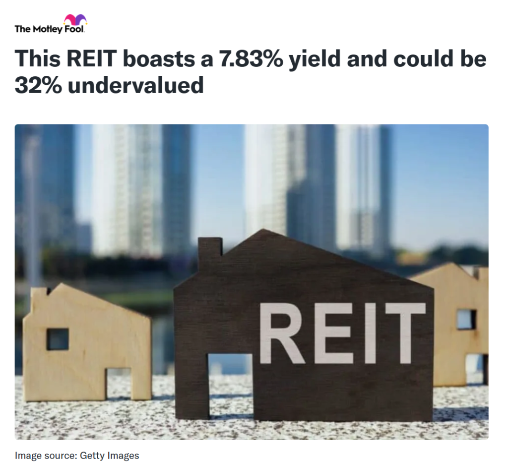 “This REIT boasts a 7.83% yield” – The Motley Fool mention